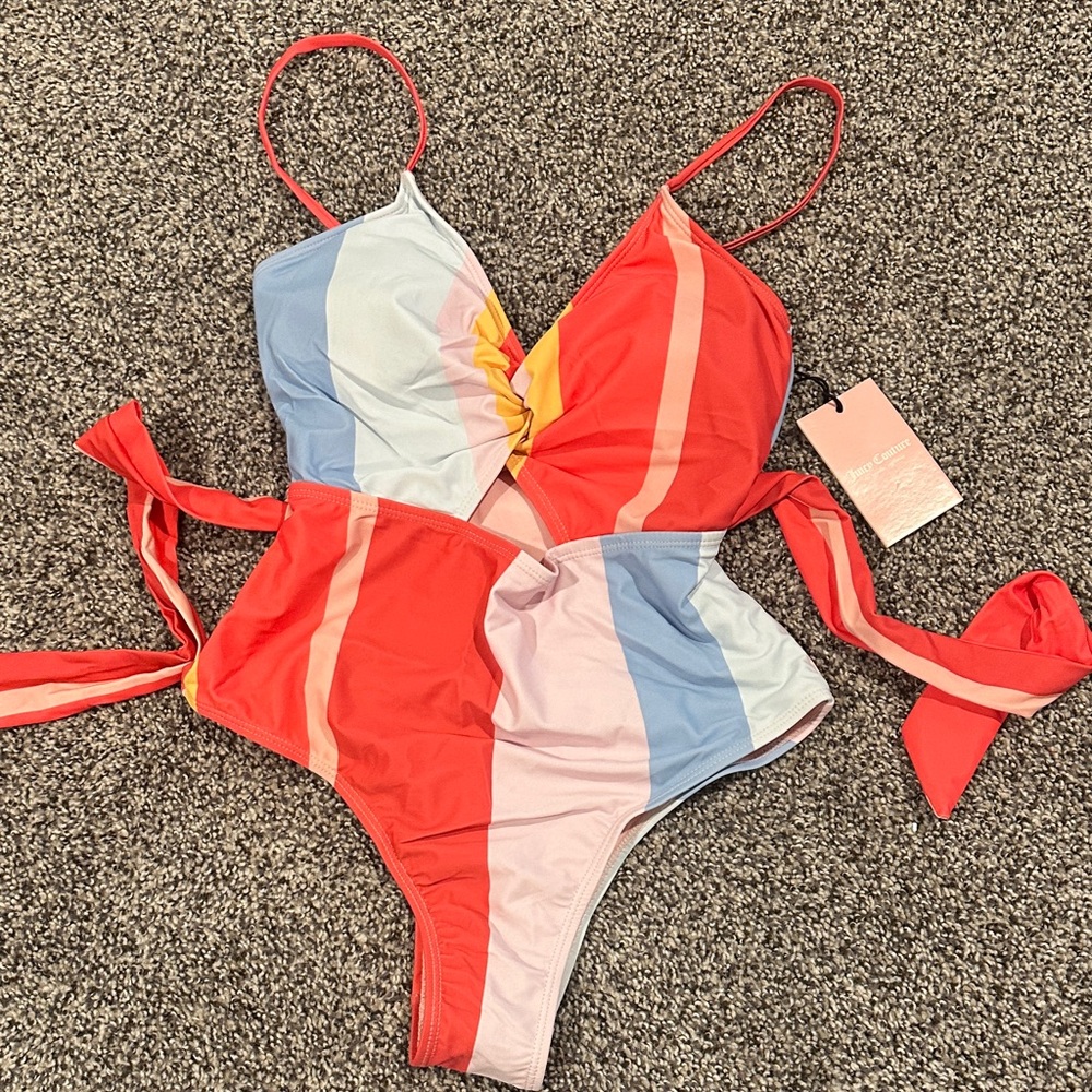 Juicy Couture Striped One Piece Swimsuit